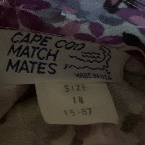 🎁VTG button up floral blouse w/ruffle tie collar - Picture 6 of 7